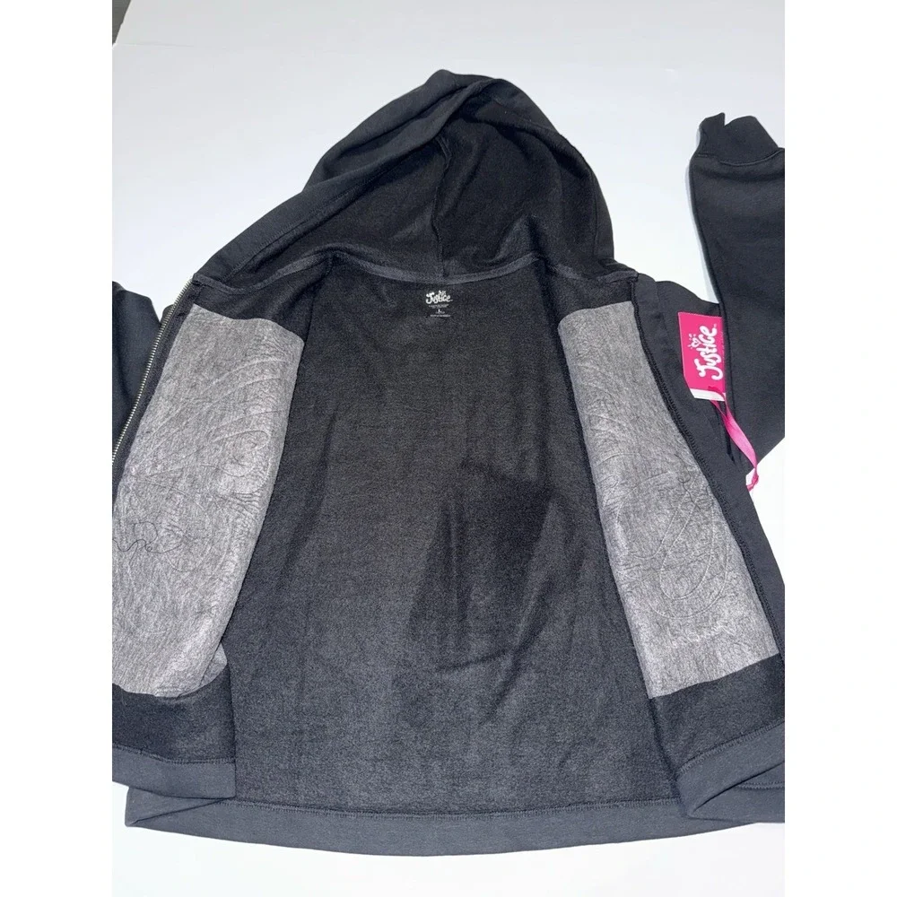 Justice Butterfly Full Zip Hoodie Black Girls Large 12/14 NWT